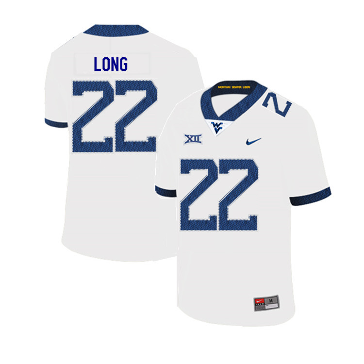 2019 Men #22 Jake Long West Virginia Mountaineers College Football Jerseys Sale-White